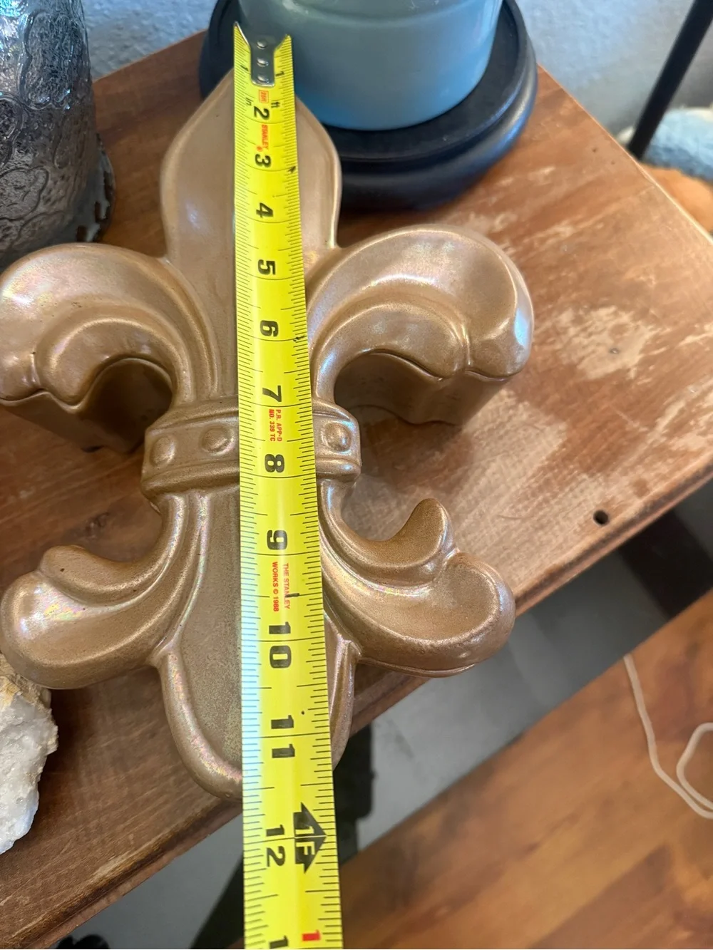 Large Gold/Bronze Fleur De Lis Decorative Storage / Trinket Box